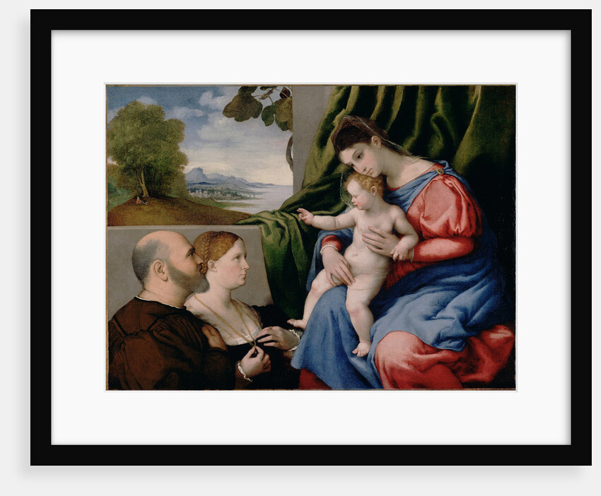 Madonna with child and two donors, 1525-1530 by Lorenzo Lotto
