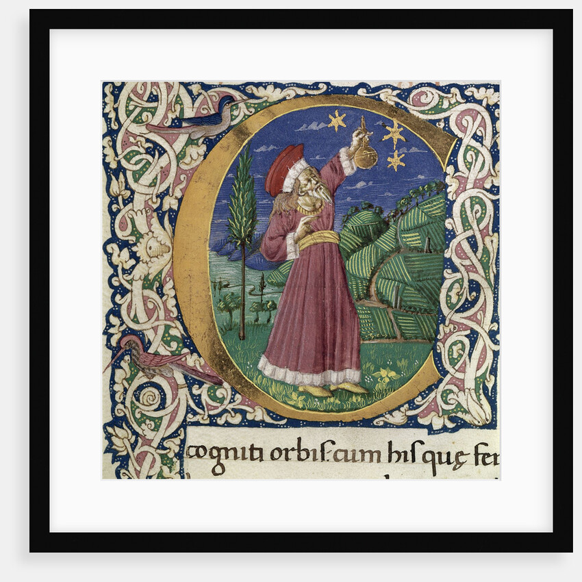 Claudius Ptolemy. Detail of a historiated initial C (Cosmographia), Second Half of the 15th cen by Anonymous