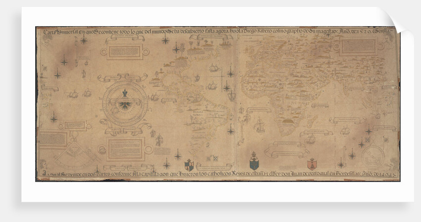 World Map (Propoganda), 1529 by Diogo Ribeiro