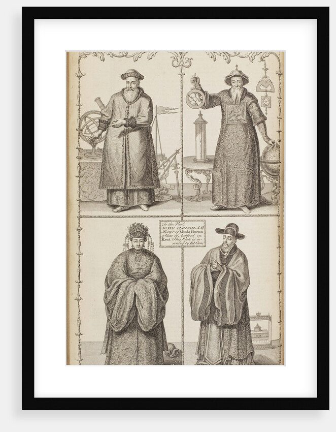 Portraits of Ferdinand Verbiest, Adam Schall, Candida Xu and Xu Guangqi (From A description of the e by Jean-Baptiste Du Halde