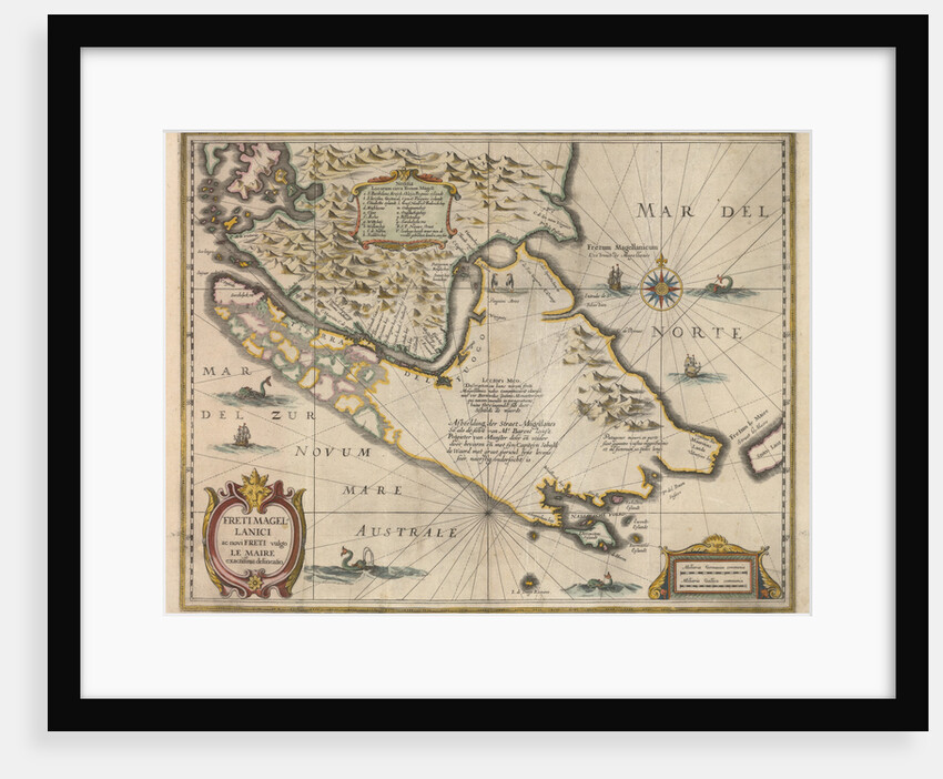 Freti Magellanici ac novi freti vulgo Le Maire exactissima delineatio, c.1630 by Jodocus Hondius