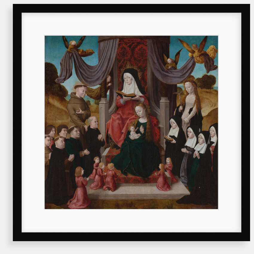 The Virgin and Child with Saint Anne (Anna Selbdritt), Saints Francis, Lidwina and donors, c. 1490-1 by Netherlandish master