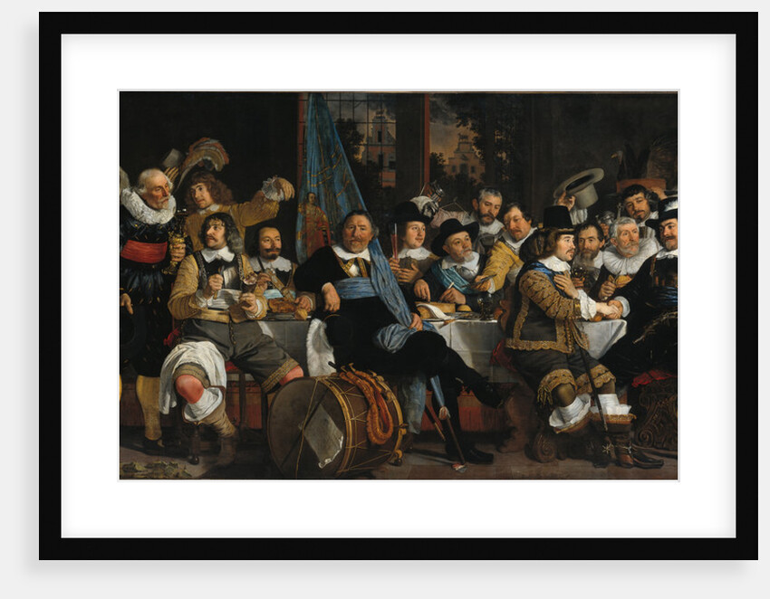 The celebration of the peace of Münster, 18 June 1648, in the headquarters of the crossbowmens civi by Bartholomeus van der Helst