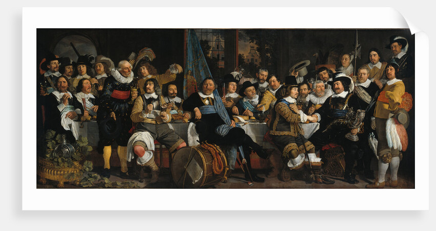 The celebration of the peace of Münster, 18 June 1648, in the headquarters of the crossbowmens civi by Bartholomeus van der Helst