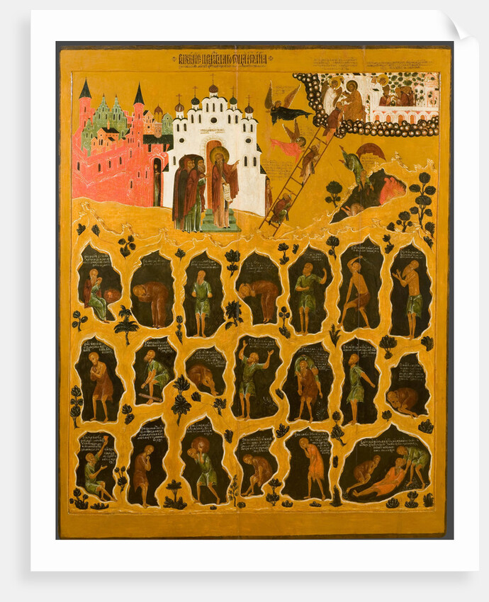 The Vision of Saint John Climacus, 16th century by Russian icon
