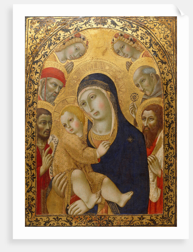 Madonna and Child with Saints Jerome, John the Baptist, Bernardino and Bartholomew, ca 1450-1475 by Sano di Pietro