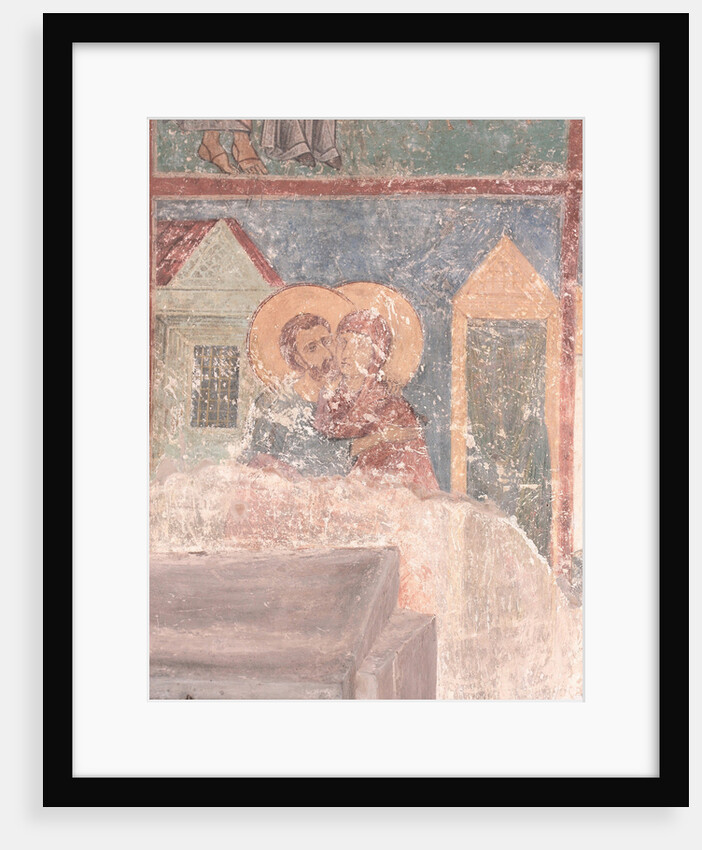 Meeting of Saints Joachim and Anne at the Golden Gate, 12th century by Ancient Russian frescos