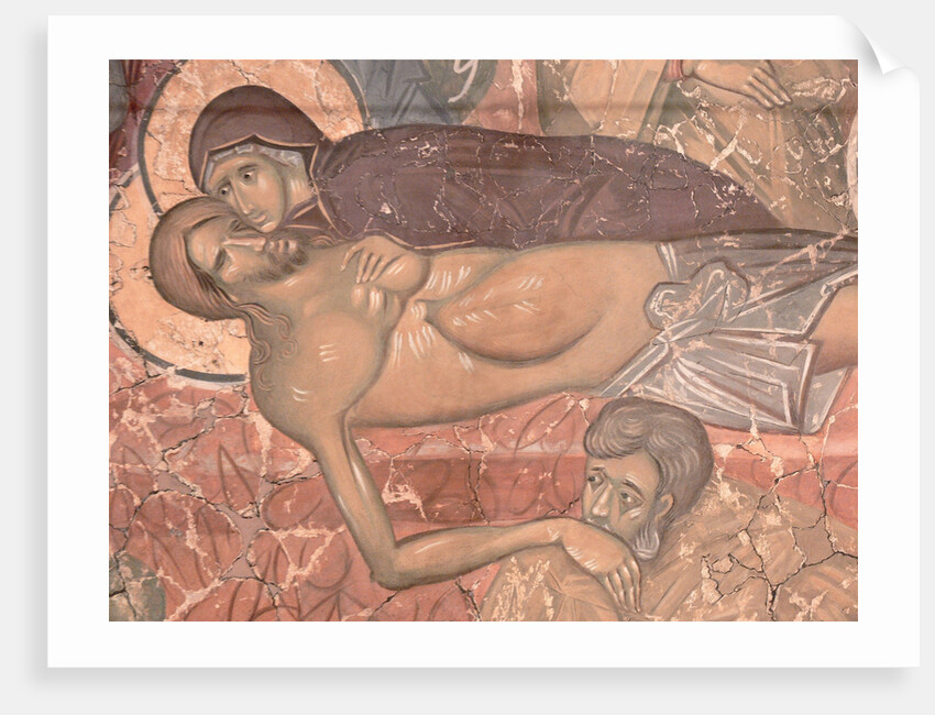 The Entombment of Christ, ca 1380 by Ancient Russian frescos