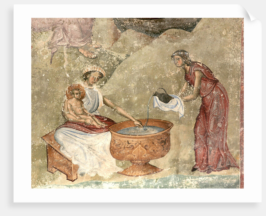 The washing of the child in the nativity scene, c. 1260-1270 by Anonymous