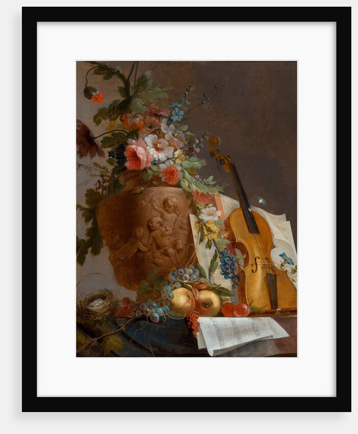 Still life with flowers and a violin, c. 1750 by Jean-Jacques Bachelier