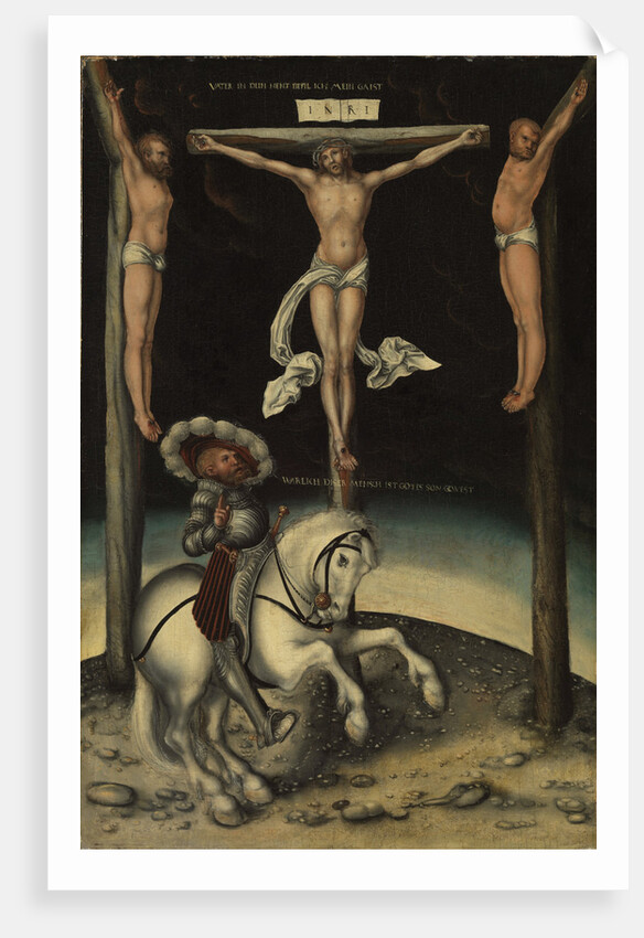 The centurion Longinus among the crosses of Christ and the two thieves, 1539 by Lucas Cranach the Elder