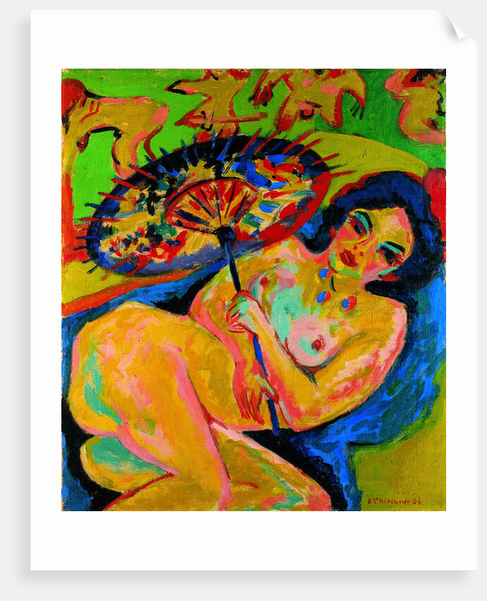 Girl under a Japanese Umbrella, c. 1909 by Ernst Ludwig Kirchner