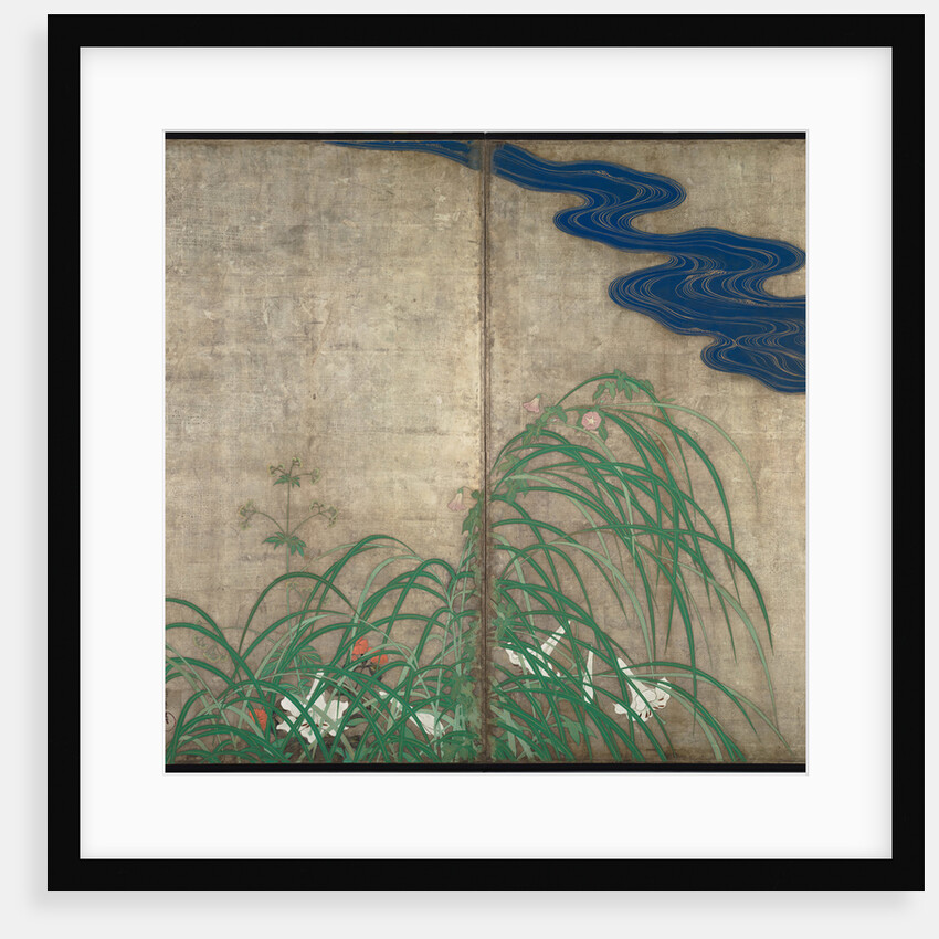 Summer and autumn flower plants. (Part of the pair of two-fold screens) by Sakai Hoitsu