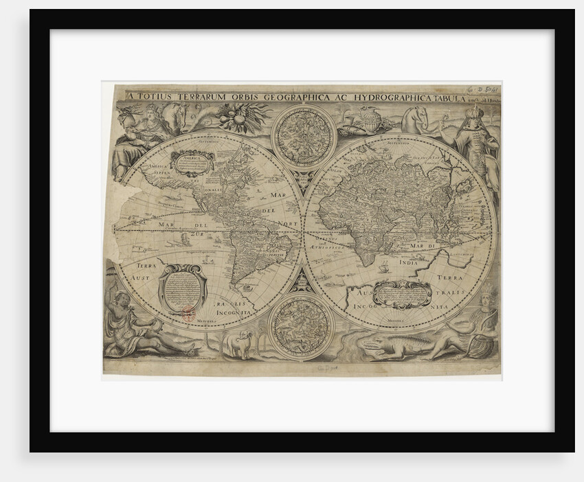 Nova totius terrarum orbis geographica ac hydrographica tabula (Map of the world), 1631 by Jodocus Hondius