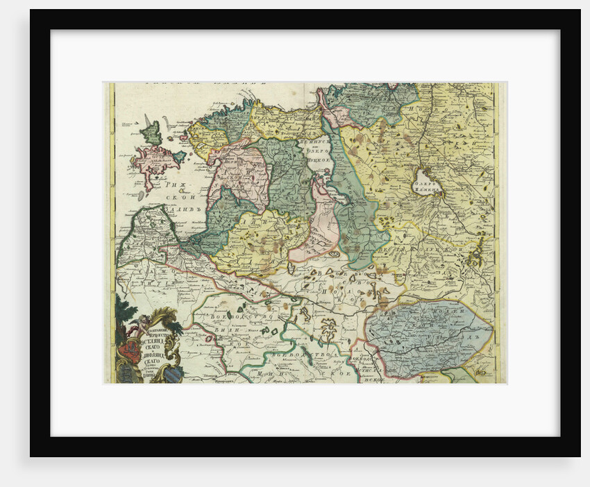 Map of Estonia and Livonia, 1745 by Anonymous master