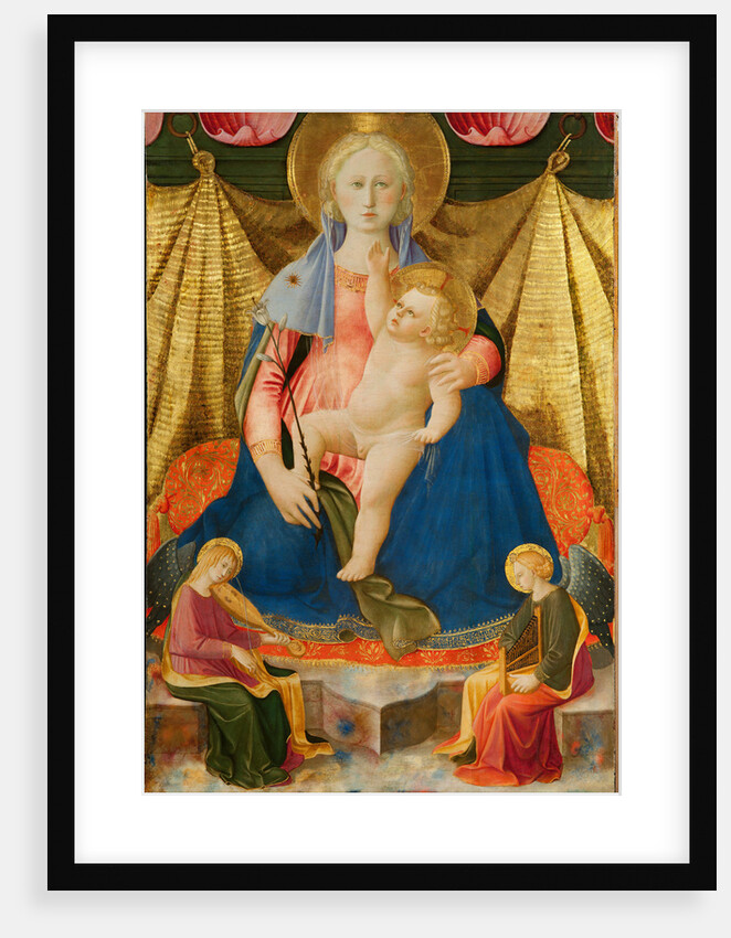 Madonna of Humility with Two Musician Angels, c. 1450 by Zanobi Strozzi