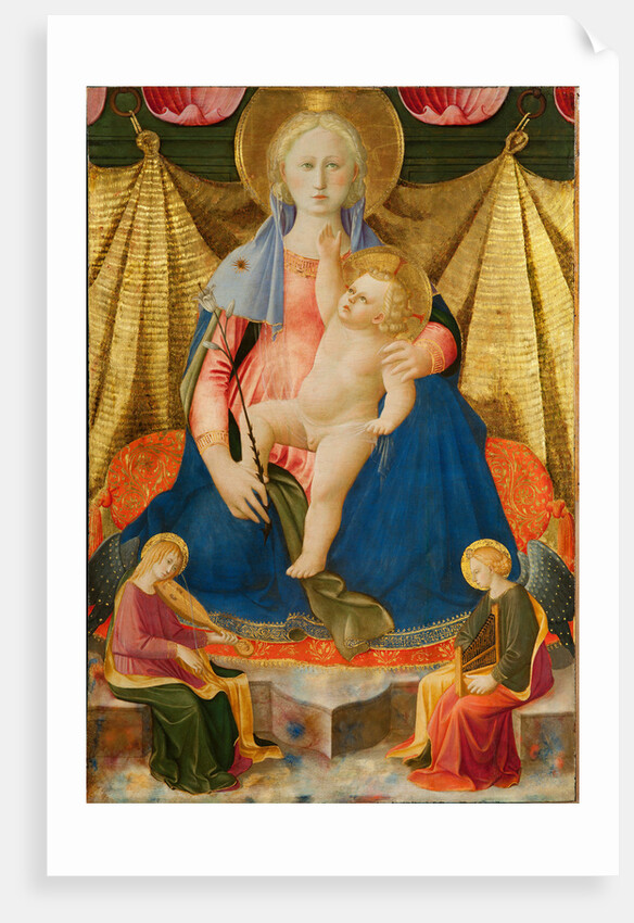 Madonna of Humility with Two Musician Angels, c. 1450 by Zanobi Strozzi