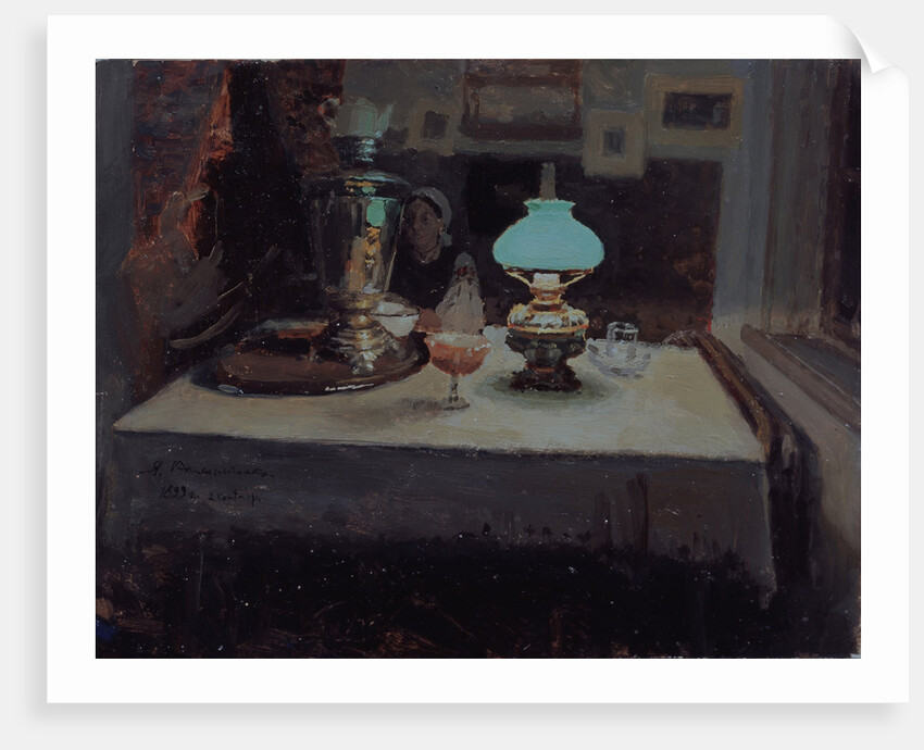 At the samovar, 1899 by Jakov Jakovlevich Kalinichenko