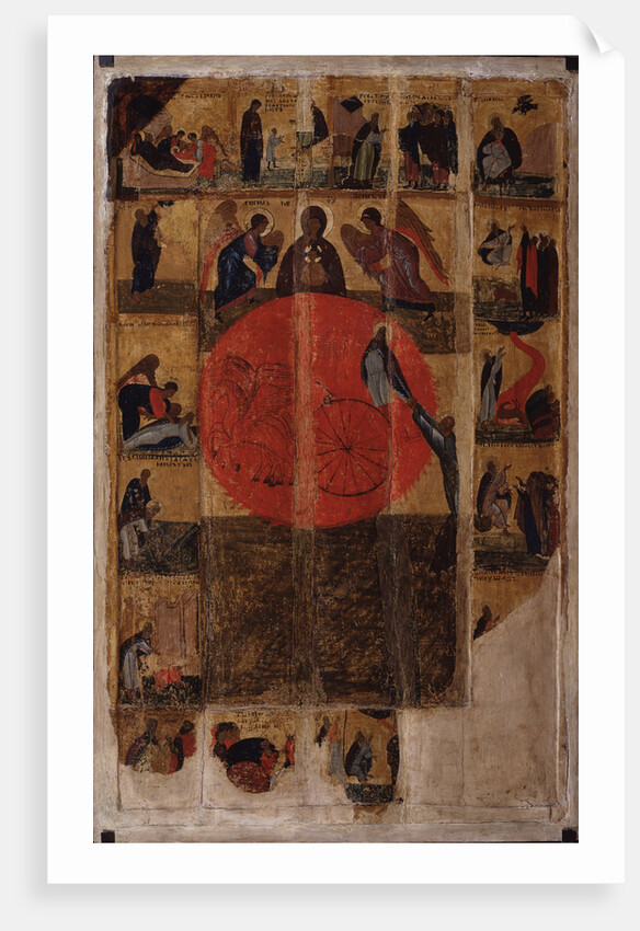 The Prophet Elijah with Scenes from His Life, End of 14th cen by Russian icon