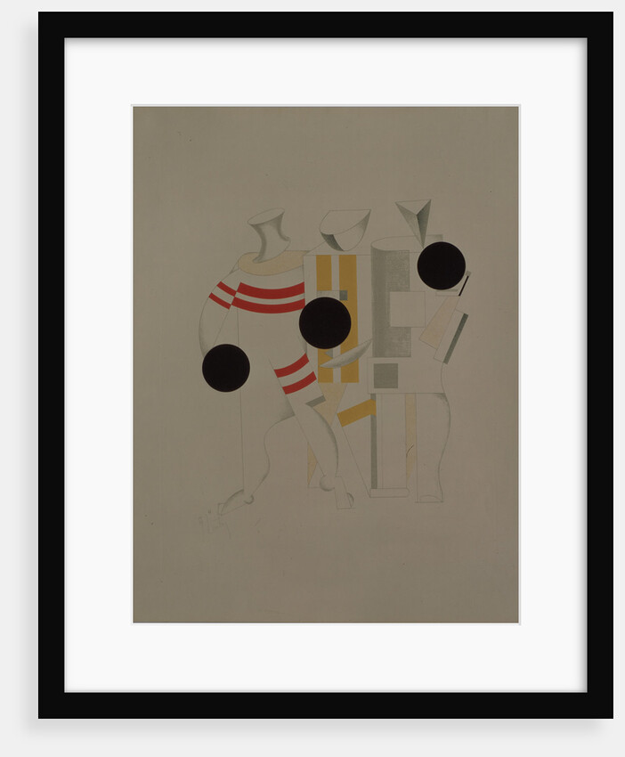 Sportsmen. Figurine for the opera Victory over the sun by A. Kruchenykh, 1920-1921 by El Lissitzky