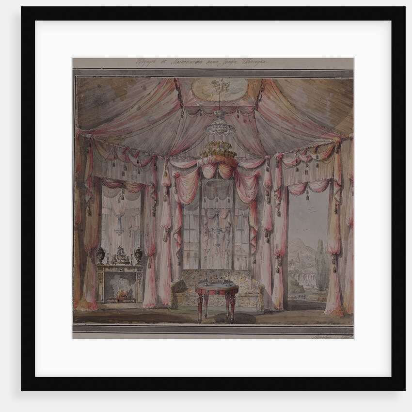Interior design for the boudoir in the Count Bezborodko House in Moscow, 1790s by Nikolai Alexandrovich Lvov