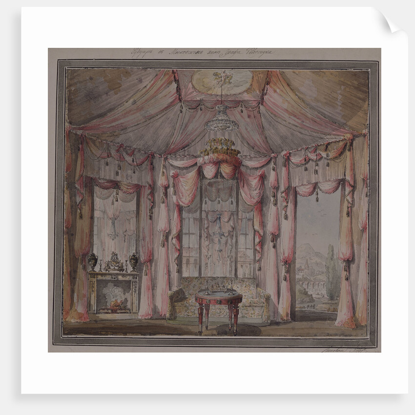 Interior design for the boudoir in the Count Bezborodko House in Moscow, 1790s by Nikolai Alexandrovich Lvov