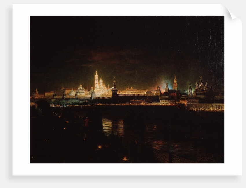 Illumination of the Moscow Kremlin, 1883 by Oskar Adolfovich Hofman