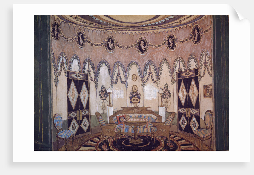 Stage design for the theatre play Two Brothers by M. Lermontov, 1915 by Alexander Yakovlevich Golovin
