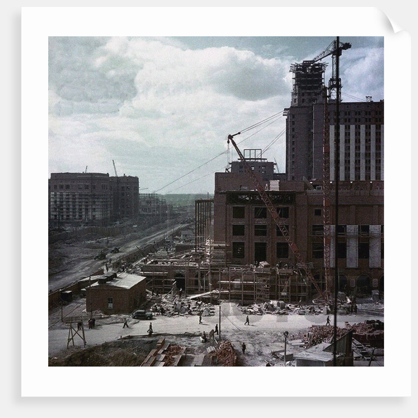 The construction of the main building of Moscow State University on Lenin Hills by Anonymous