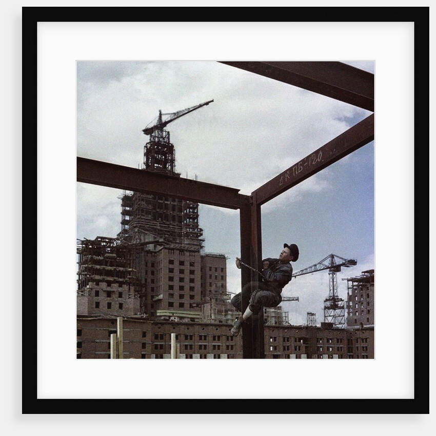 The construction of the main building of Moscow State University on Lenin Hills by Anonymous