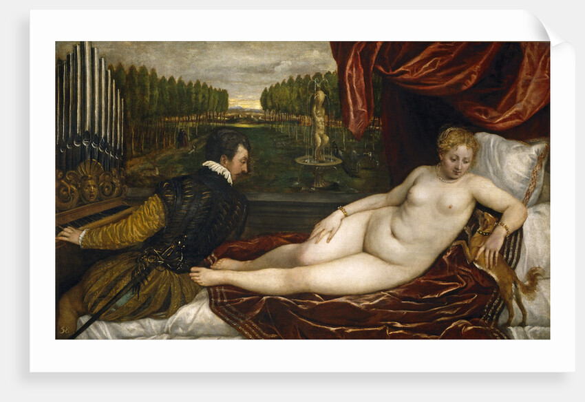 Venus, an Organist and a Little Dog by Titian