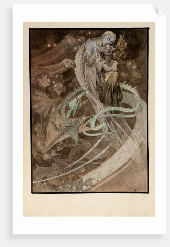 Illustration for the illustrated edition Le Pater by Alfons Marie Mucha