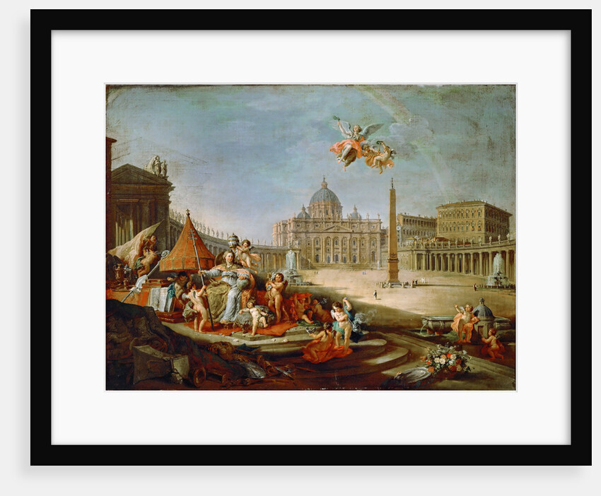 Piazza San Pietro, Rome with an allegory of the Triumph of the Papacy by Giovanni Paolo Panini