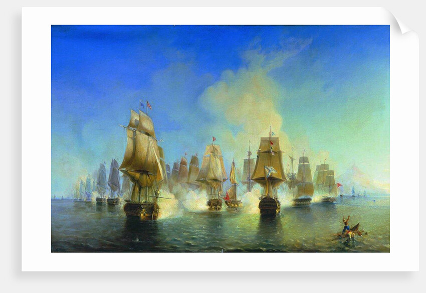 The naval Battle of Athos by Alexei Petrovich Bogolyubov