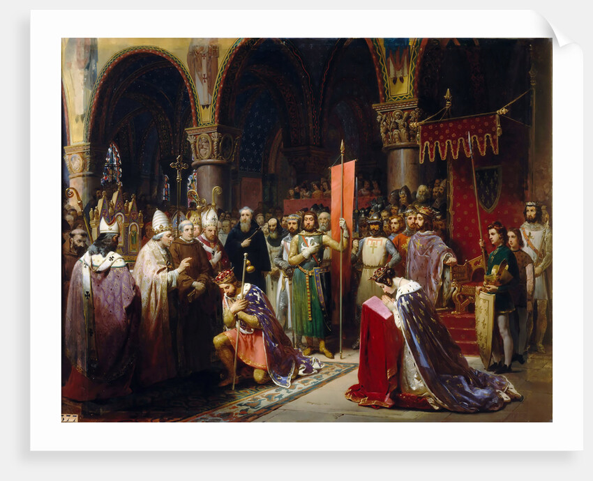 King Louis VII takes the standard at Saint-Denis by Jean-Baptiste Mauzaisse