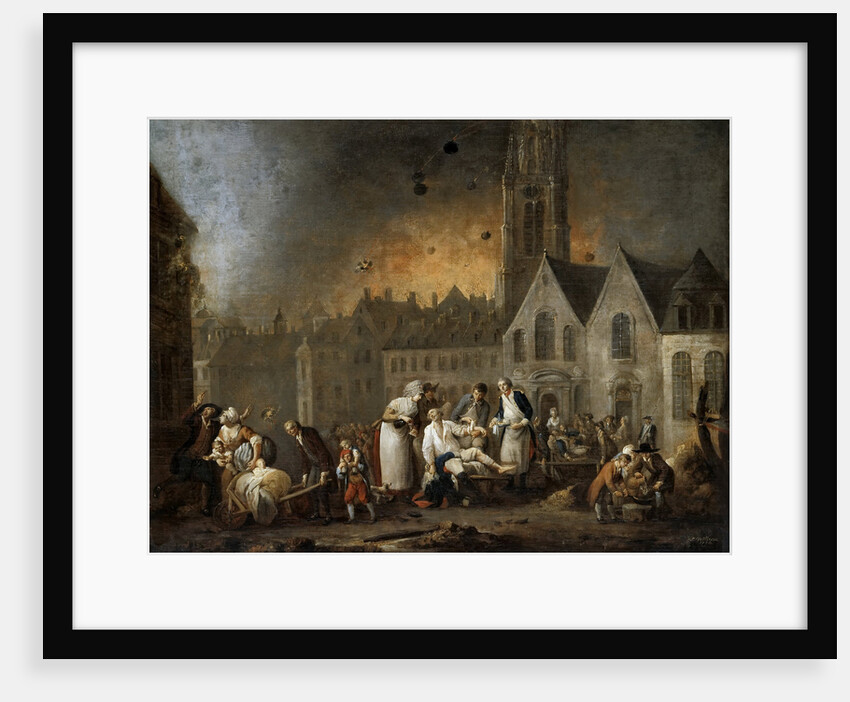 The Grand Square in Lille During the Siege of 1792 by François-Louis-Joseph Watteau