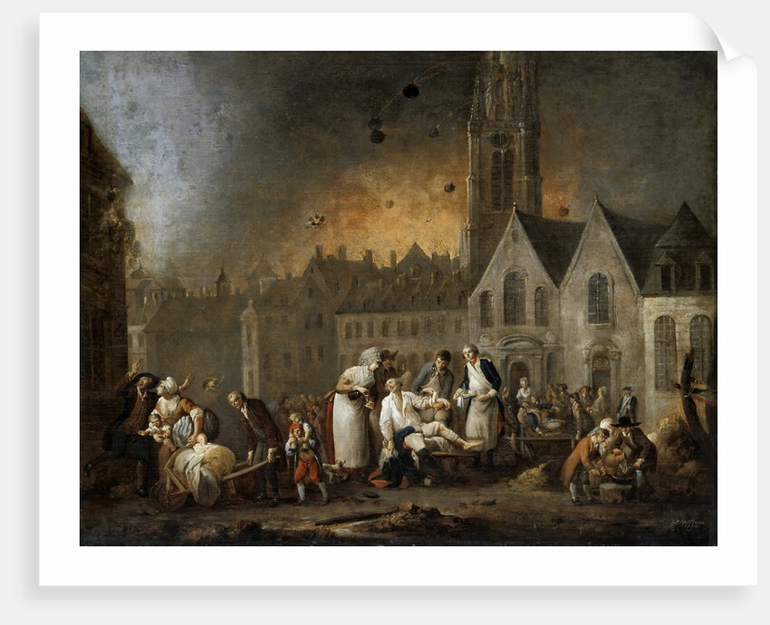 The Grand Square in Lille During the Siege of 1792 by François-Louis-Joseph Watteau
