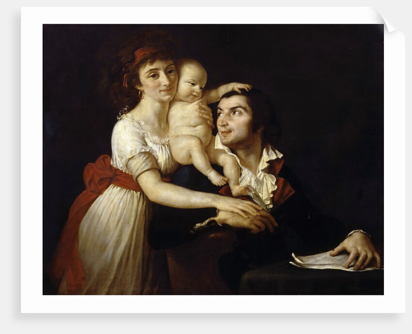 Camille Desmoulins with his wife Lucile and child by Jacques Louis David
