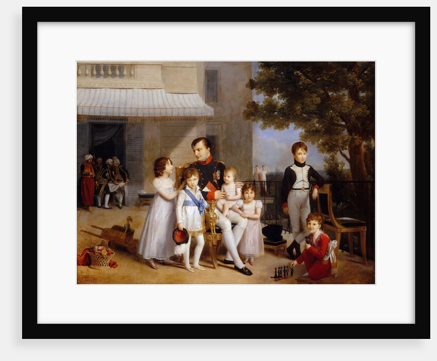 The Emperor Napoleon I on the terrace of the Château Saint-Cloud surrounded by his children by Louis Ducis