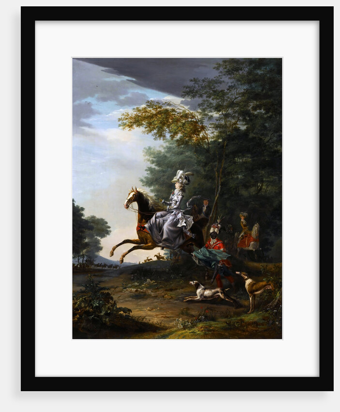 Marie-Antoinette Hunting with Dogs by Louis-Auguste Brun de Versoix