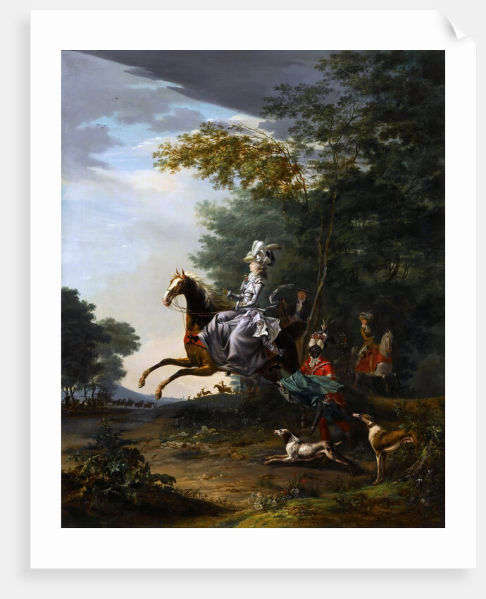 Marie-Antoinette Hunting with Dogs by Louis-Auguste Brun de Versoix