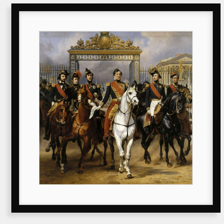 Louis Philippe and his sons to horse at this leave Versailles of lock, June 10, 1837 by Horace Vernet