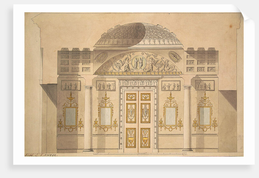 Elevation of the Mirror Wall in the Jasper Study of the Agate Pavilion at Tsarskoye Selo by Charles Cameron