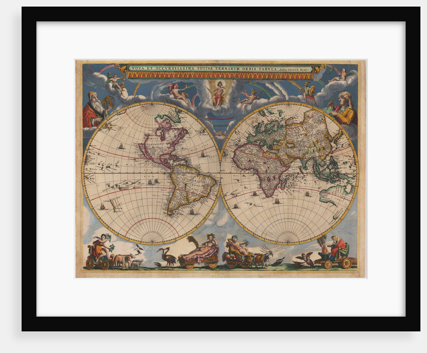 Double hemisphere map of the World by Joan Blaeu