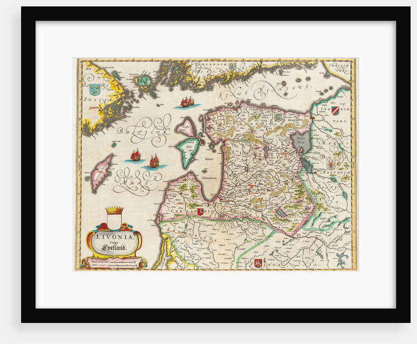 Livonia Map, Vulgo Lyefland, Atlas Maior by Joan Blaeu