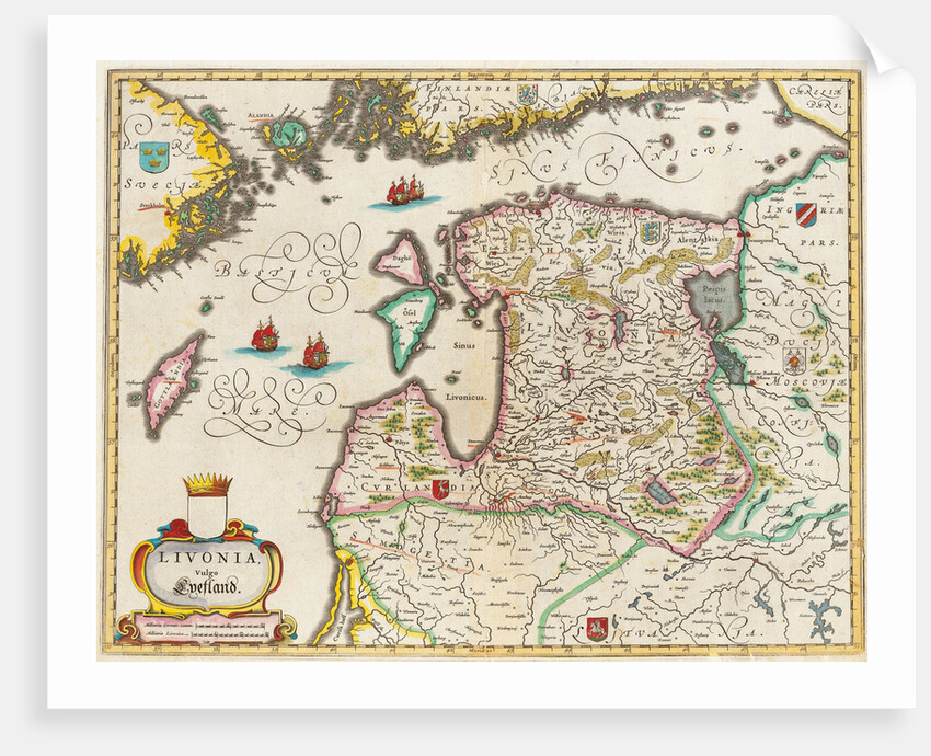 Livonia Map, Vulgo Lyefland, Atlas Maior by Joan Blaeu