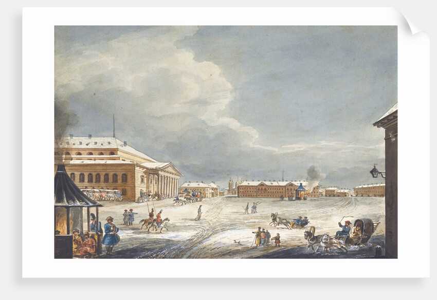 View of the Saint Petersburg Imperial Bolshoi Kamenny Theatre by Karl Ivanovich Kolmann