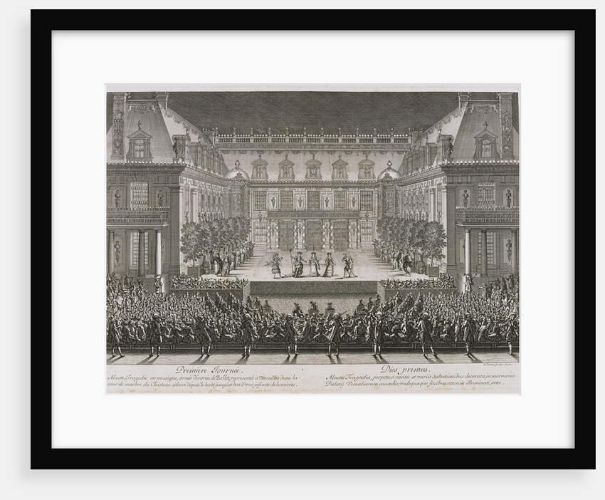 Jean-Baptiste Lullys opera Alceste being performed in the marble courtyard at the Palace of Versail by Jean Le Pautre