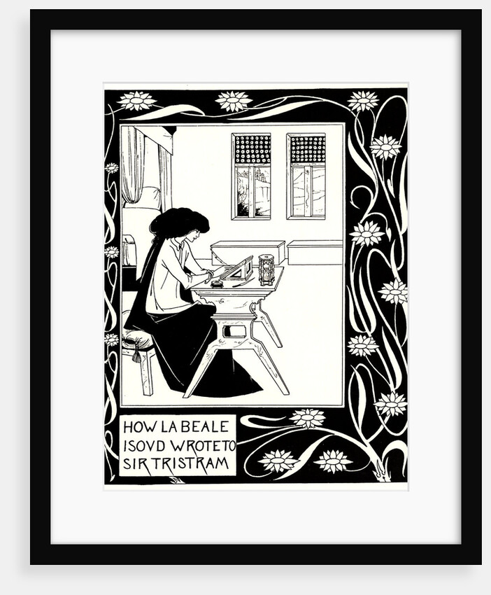 How La Beale Isoud Wrote to Sir Tristram. Illustration to the book Le Morte dArthur by Sir Thomas by Aubrey Beardsley