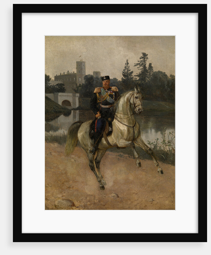 Equestrian portrait of the Emperor Alexander III at Gatchina by Nikolai Gustavovich Schilder